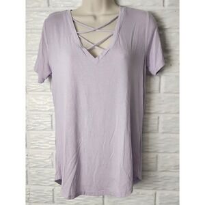 Buckle White Crow top short sleeve Purple Women's size Small Soft NWT